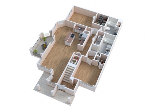 bedroom floor plan of a 2100 sq ft apartment